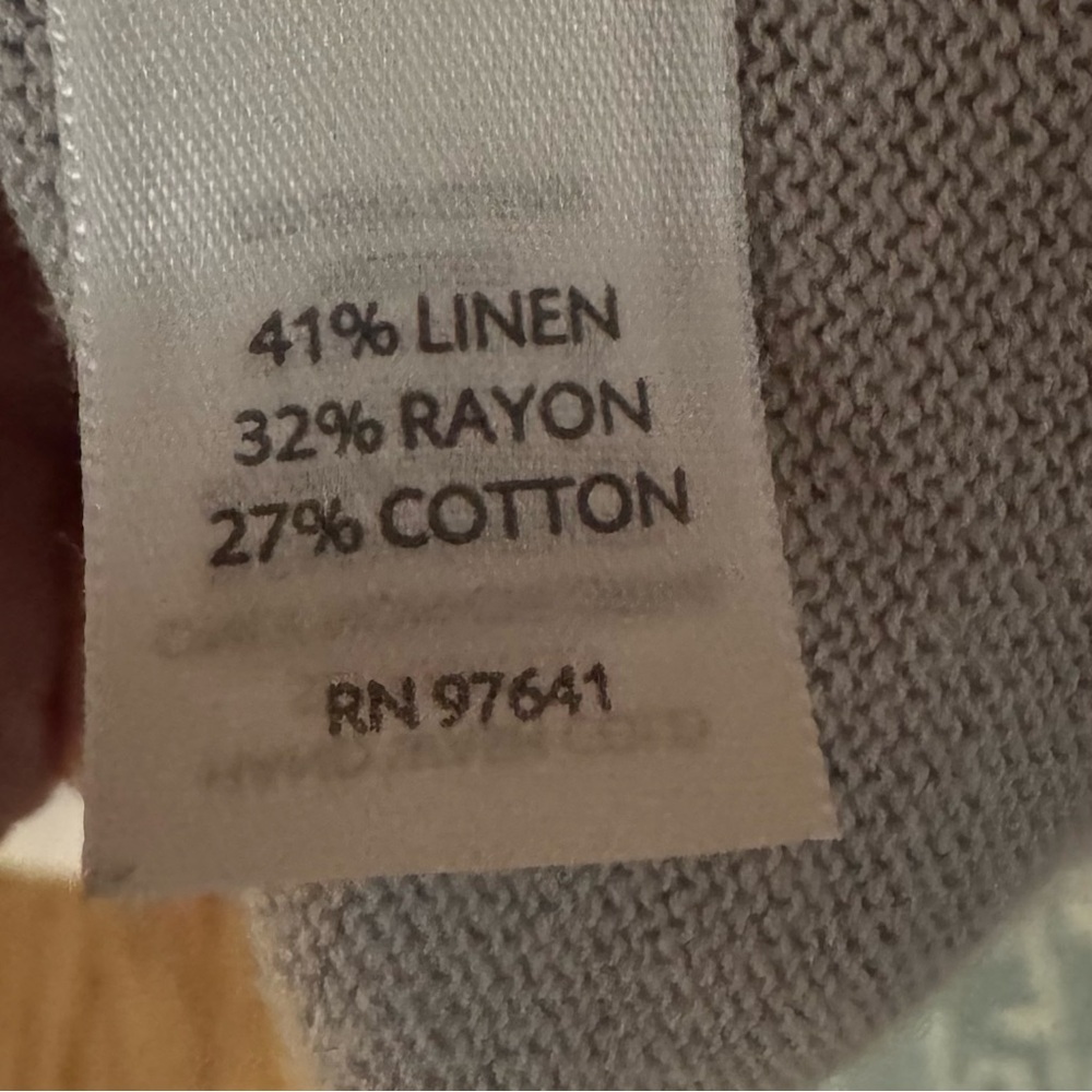 J. Jill Long Gray Linen Blend Open Front Cardigan Size Large - Picture 5 of 7